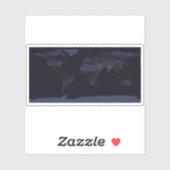 Global Map Earth's City Lights at the Night. Aufkleber (Blatt)