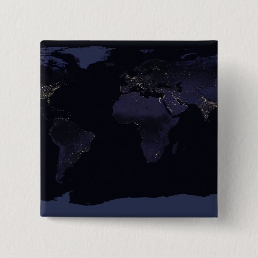 Global Map Earth's City Lights at the Night. Button (Vorderseite)