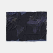 Global Map Earth's City Lights at the Night. Fleecedecke (Vorderseite (Horizontal))