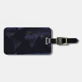 Global Map Earth's City Lights at the Night. Gepäckanhänger (Vorderseite horizontal)