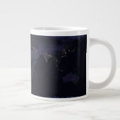 Global Map Earth's City Lights at the Night. Jumbo-Tasse (Rechts)