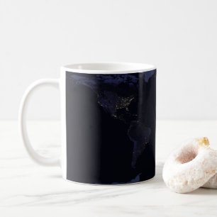 Global Map Earth's City Lights at the Night. Kaffeetasse