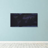 Global Map Earth's City Lights at the Night. Leinwanddruck (Insitu (Holzboden))