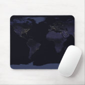 Global Map Earth's City Lights at the Night. Mousepad (Mit Mouse)