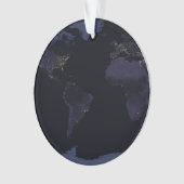 Global Map Earth's City Lights at the Night. Ornament (Vorderseite)