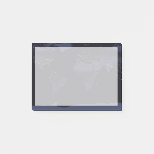 Global Map Earth's City Lights at the Night. Post-it Klebezettel (Vorderseite)