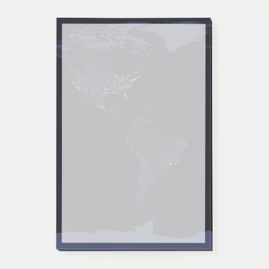 Global Map Earth's City Lights at the Night. Post-it Klebezettel (Vorderseite)
