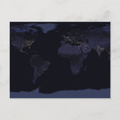 Global Map Earth's City Lights at the Night. Postkarte (Vorderseite)