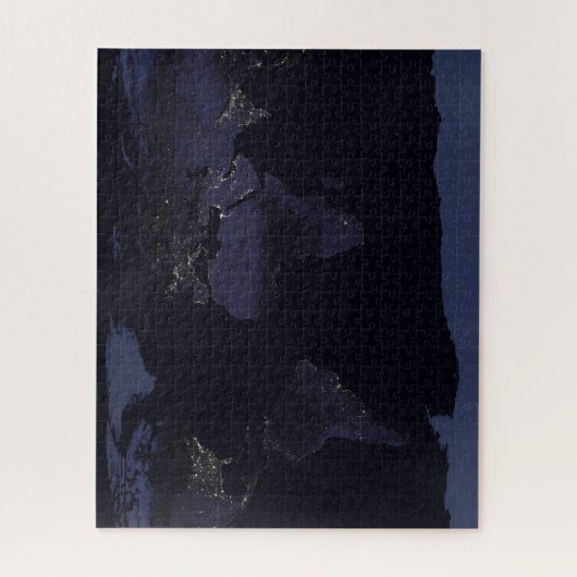 Global Map Earth's City Lights at the Night. Puzzle (Vertikal)