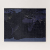 Global Map Earth's City Lights at the Night. Puzzle (Horizontal)
