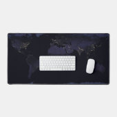 Global Map Earth's City Lights at the Night. Schreibtischunterlage (Tastatur & Maus)