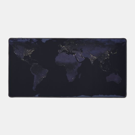 Global Map Earth's City Lights at the Night. Schreibtischunterlage (Vorderseite)