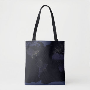 Global Map Earth's City Lights at the Night. Tasche