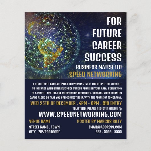 Global Networking, Speed-Networking-Event-Werbung Flyer (Vorne)