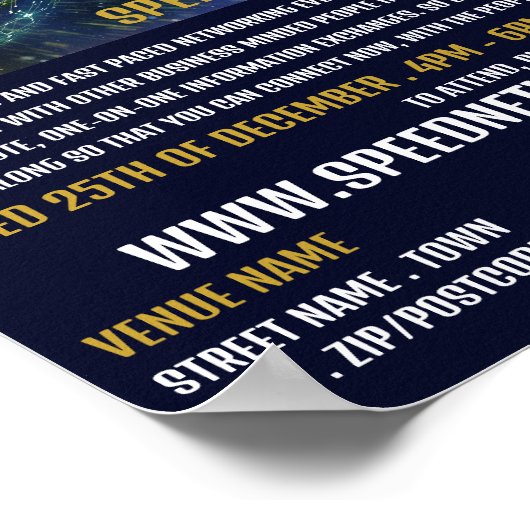 Global Networking, Speed-Networking-Event-Werbung Poster (Ecke)