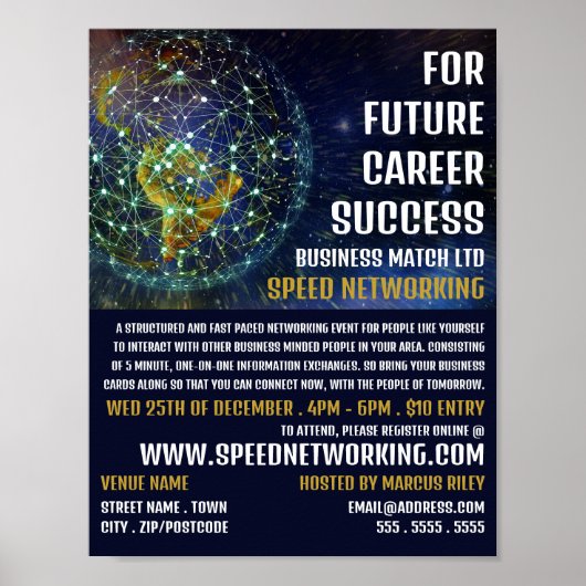 Global Networking, Speed-Networking-Event-Werbung Poster (Vorne)