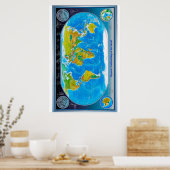 " Global: Physical/Political World MAP ... Poster (Küche)