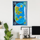 " Global: Physical/Political World MAP ... Poster (Heimbüro)