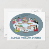 GLOBAL POTLUCK DINNER POSTKARTE (Vorne/Hinten)