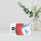 Global Red Layers Silver Truck Logistics Driver Visitenkarte (Stehend Vorderseite)