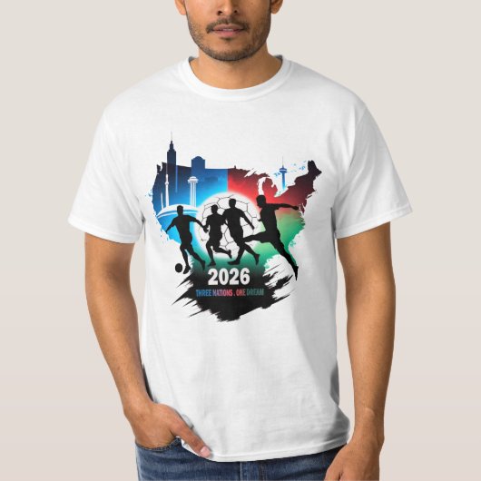 Global Soccer 2026 Three Nations. One Dream. T-Shirt (Vorderseite)