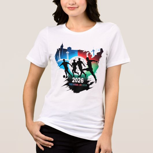 Global Soccer 2026 Three Nations. One Dream. Tri-Blend Shirt (Vorderseite)