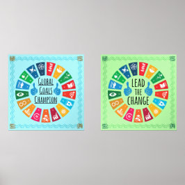Global Sustainability Goals Poster Prints Wall Art Bilderwand Sets