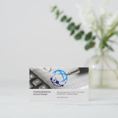 Global Tech Logo | Finance Reports Visitenkarte (Stehend Vorderseite)