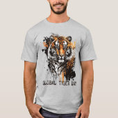 Global Tiger Day, Grunge Tiger T-Shirt (Vorderseite)