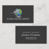 Global Travel Agency Agent Business Card Visitenkarte (Vorne/Hinten)