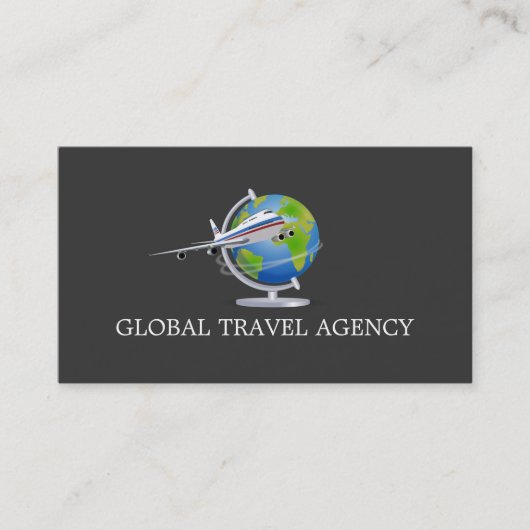 Global Travel Agency Agent Business Card Visitenkarte (Vorderseite)