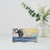 Global Travel Agency Agent Business Card Visitenkarte (Stehend Vorderseite)