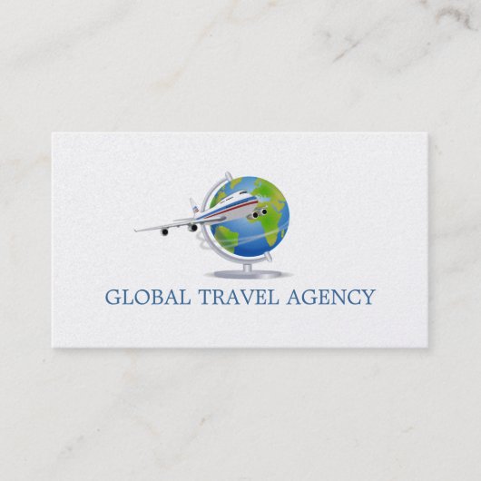 Global Travel Agency Agent Business Card Visitenkarte (Vorderseite)