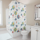 Global Travel Aviation Pattern (1) Duschvorhang (Beispiel)