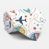 Global Travel Aviation Pattern (1) Krawatte (Gerollt)