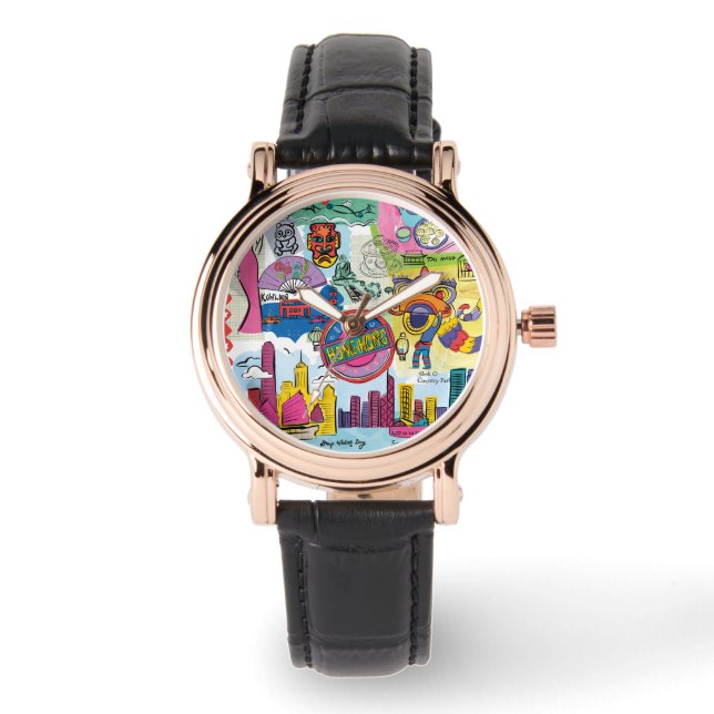 Global Travel - Hongkong Armbanduhr (Vorderseite)