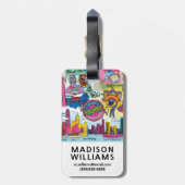 Global Travel - Hongkong Gepäckanhänger (Rückseite vertikal)