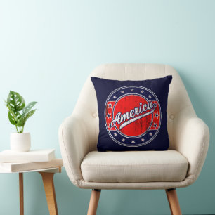 Global Traveller - Amerika   USA Throw Pillow Kissen