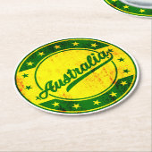 Global Traveller - Australien Runder Pappuntersetzer (Angewinkelt)