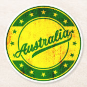 Global Traveller - Australien Runder Pappuntersetzer (Vorderseite)