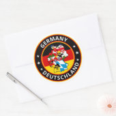 Global Traveller - Deutschland | Deutschland (Bear Runder Aufkleber (Umschlag)