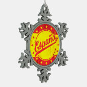 Global Traveller - España | Spanien Sticker Schneeflocken Zinn-Ornament (Links)