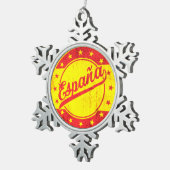 Global Traveller - España | Spanien Sticker Schneeflocken Zinn-Ornament (Rechts)