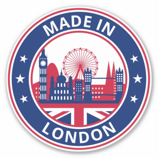 Global Traveller - Made in London, England (Edit) Aufkleber (Vorderseite)