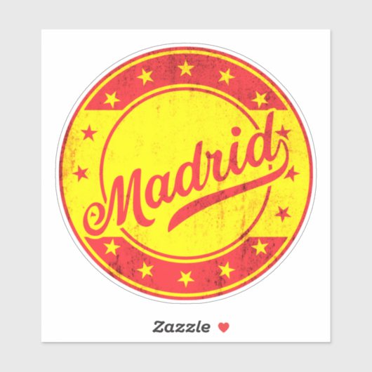 Global Traveller - Madrid, Spanien Aufkleber (Blatt)