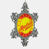 Global Traveller - Madrid, Spanien Schneeflocken Zinn-Ornament (Links)