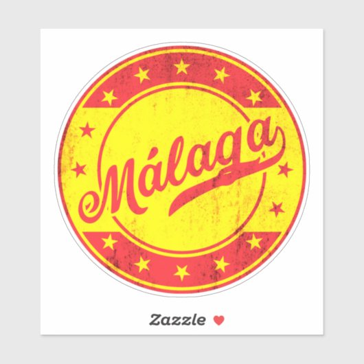 Global Traveller - Malaga, Spanien Aufkleber (Blatt)