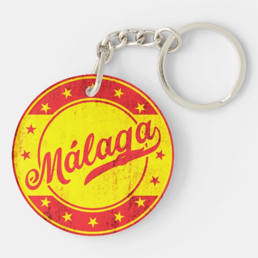 Global Traveller - Malaga, Spanien Schlüsselanhänger (Rückseite)
