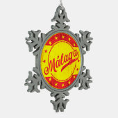 Global Traveller - Malaga, Spanien Schneeflocken Zinn-Ornament (Links)