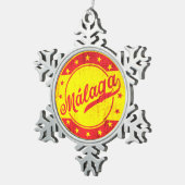 Global Traveller - Malaga, Spanien Schneeflocken Zinn-Ornament (Rechts)